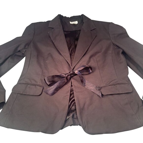 Lilly Pulitzer Single Breasted Blazer Women Ribbon Bow Tie Cotton Jacket Vintage - Picture 1 of 16
